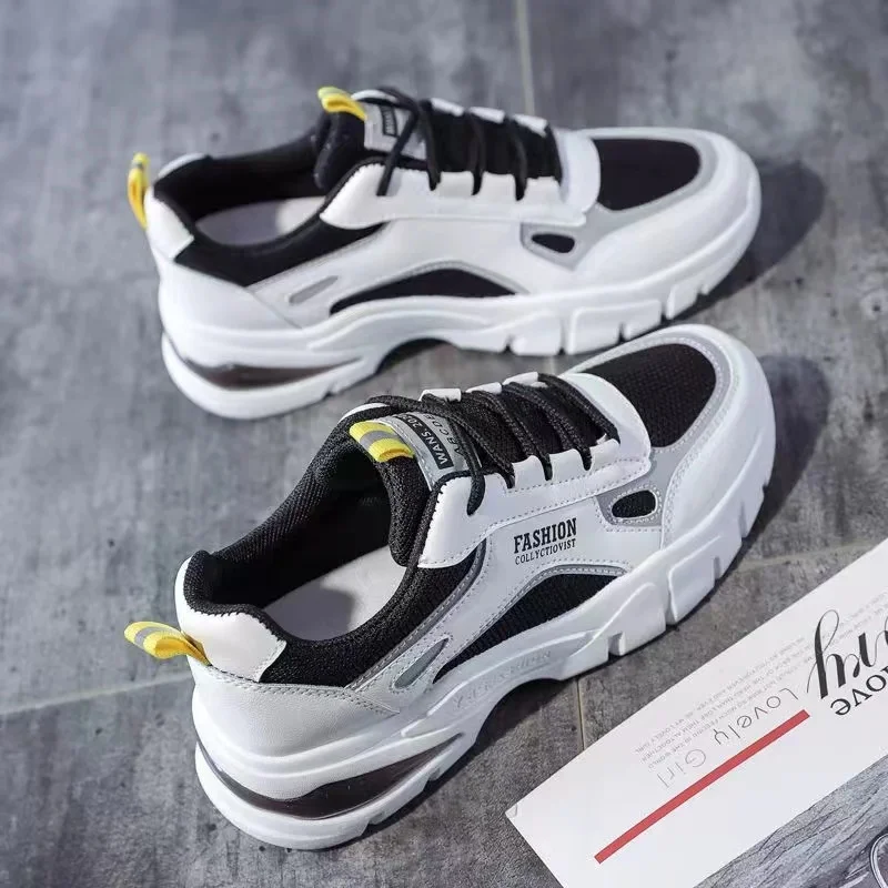 2023 Fashion Female Jogging Ins Chunky Thick Outsole Versatile Sports Sneakers Daddy Shoes Breathable Casual Tide Girl Ladies PU