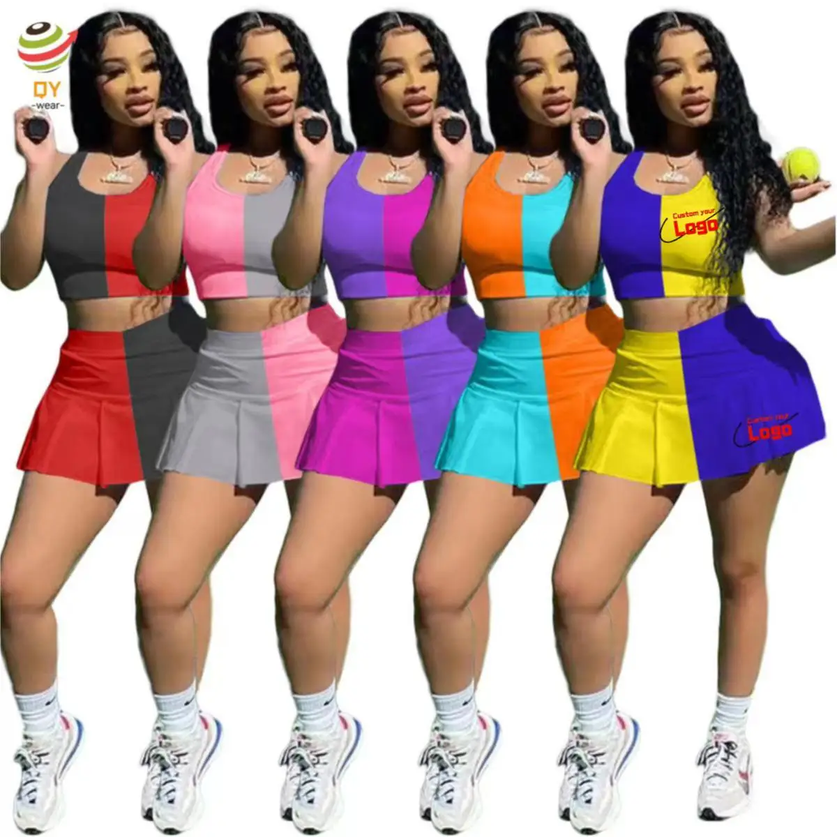 QY7133 2024 New arrivals Wholesale Womens Matching Summer Outfits Women Short Set Clothing Custom 2 Piece Short Set