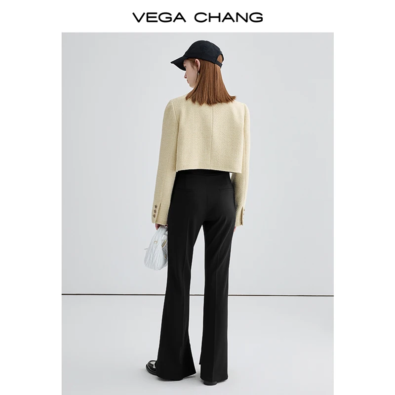 VEGA CHANG 2024 Autumn new fleece French style senior coat small fragrance short coat women