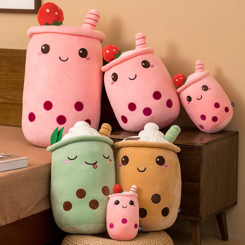 Factory Direct Sales Cute And Creative Bubble Tea Juguete De Peluche Pillow Stuffed Pillow Soft Kawaii Cushion Animal Plush Toys