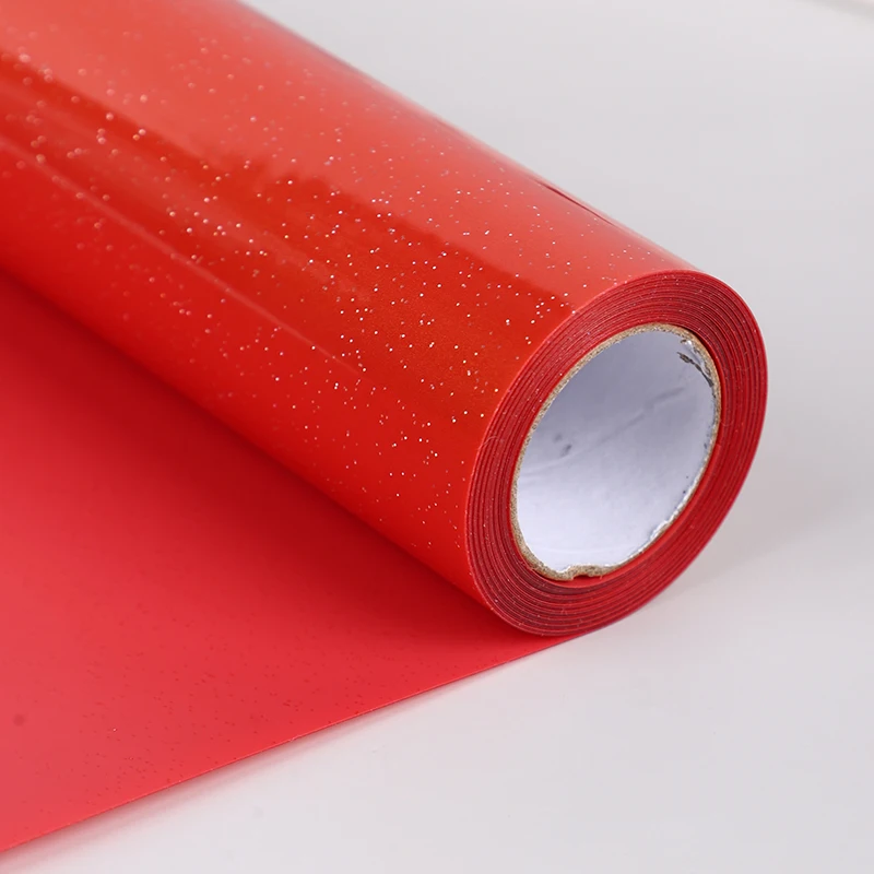 Hot Sale Fashion starlight sparkle glitter Heat transfer vinyl PU Flex New Product Iron on Film  For Clothing Fabric Cricut