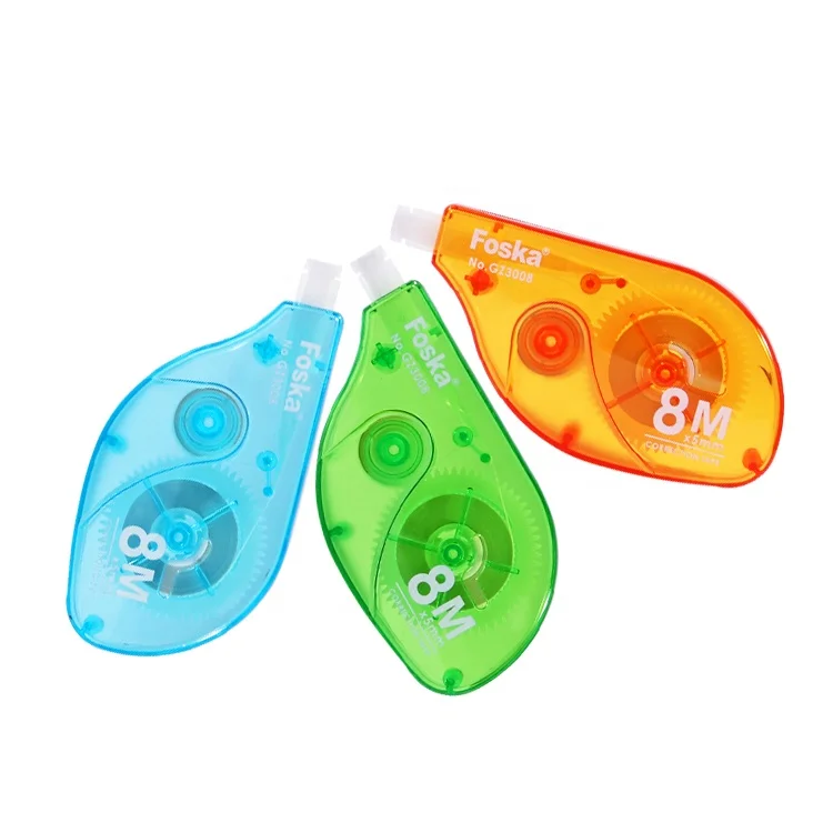 Foska Factory Wholesale Cost-Effective Stationery Corrector Popular Durable Transparent Correction Tape with 5 mm Tape Width