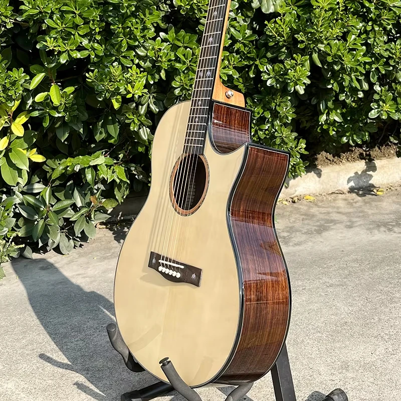 wholesale price china made gloss aiersi brand  40 Inch  SJ style solid spruce top rosewood body cutaway acoustic guitar