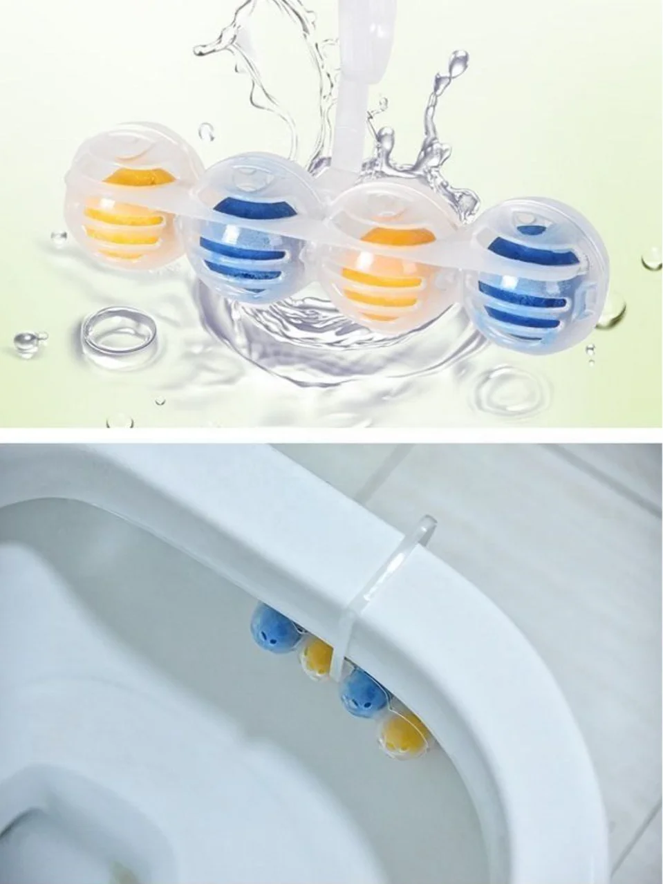 OEM Vendor Flush Toilet Cleaner Bleach Ball deodorizer   Toilet rim Bowl Hanger Cleaner Eco friendly  4 IN 1 Toilet cleaner ball