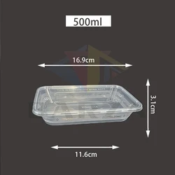 1000ml Rectangular Food Container Packing Use PP Disposable Plastic Microwave