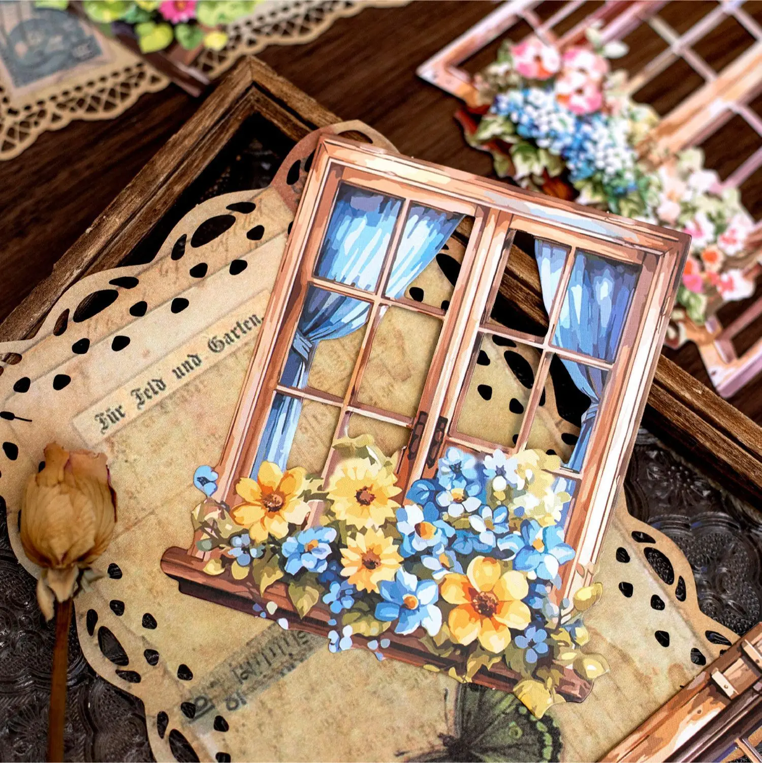 20pcs per package Material Window Juliet series Hollowed out doors and windows handbook DIY material decoration bottoming