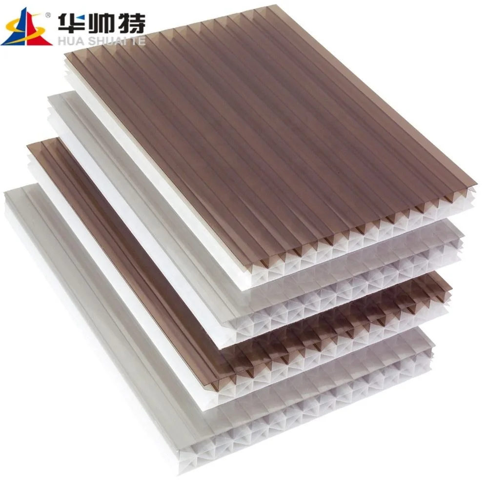 HUASHUAITE 10mm polycarbonate multiwall sheet with pe film protection for small garden greenhouse