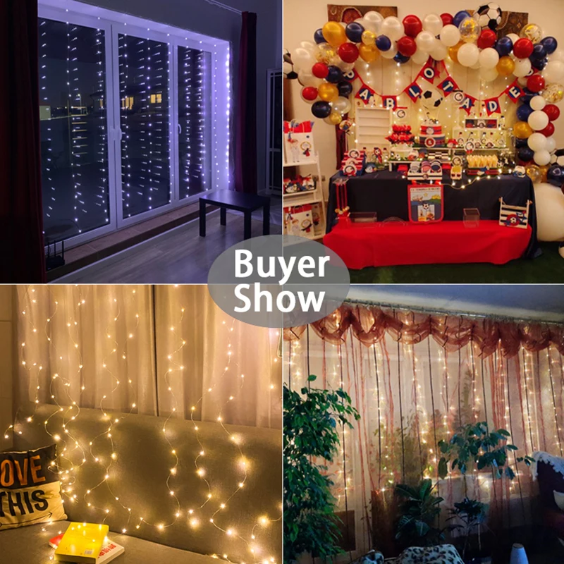 Merry Christmas Decorations Home Christmas Ornaments Xmas Gifts Navidad 2024 New Year Decor Christmas Lights Curtain Garland