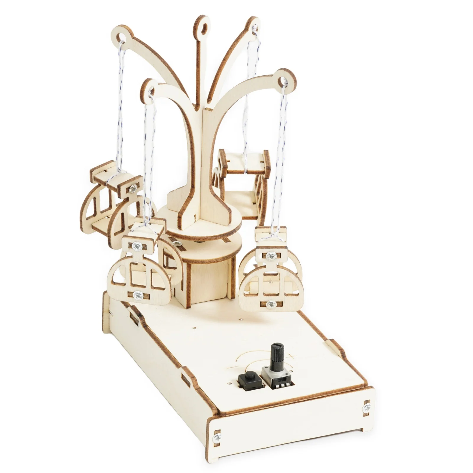 Science school learning education stem diy wooden plywood toy Rotating Flying Chair