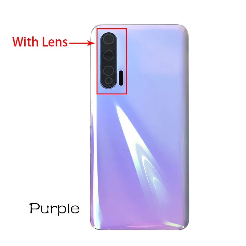 Back Door Battery Cover With Adhesive For Huawei Nova 6 Rear Door Replacement Housing With Camera Lens Cell Phone Spare Parts