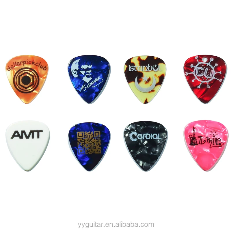 Hot Sale Custom Colorful Celluloid nylon delrin acoustic Guitar Pick