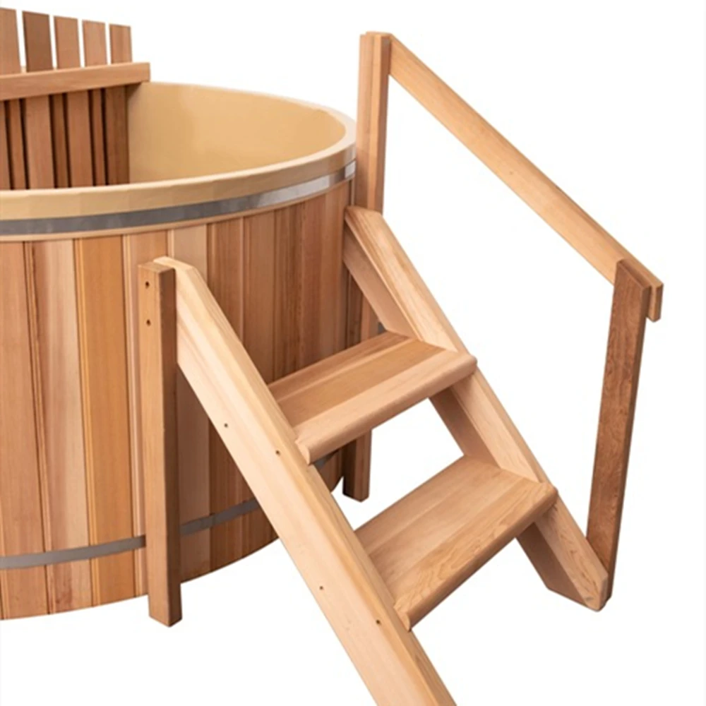 Hot Sale Cedar Hot Tub Wood Fired Spa Hot Tub with Inner Wood Fired Stove Heater