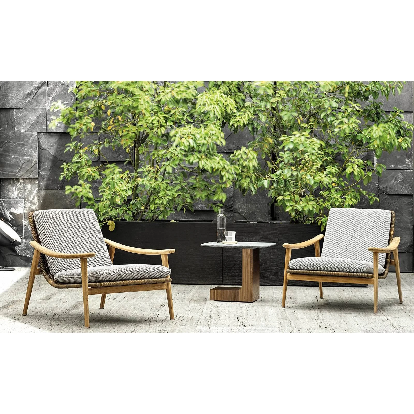 Outdoor Wooden Aluminum Teak Wicker Fabric Rattan Sofa Patio Garden Gazebos Villa Courtyard Pavilion Terrace Set Furniture