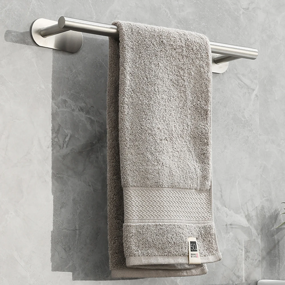 `304 stainless steel towel rack in black bathroom