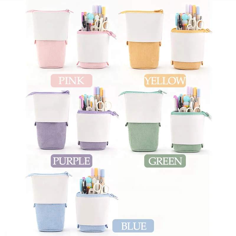 Kawaii вельветовый чехол-подставка для карандашей большой емкости, пенал для девочек, милый пенал