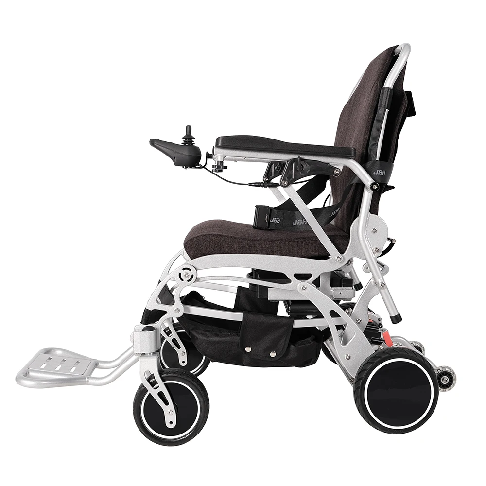 Складная электрическая инвалидная коляска из сплава с полиуретановой прочной шиной