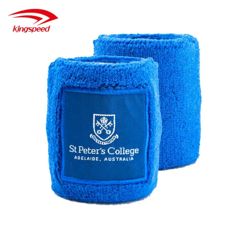 Wholesale Cheap Custom  Woven Label Patch logo Wrist Strap Gym Hand Band for Basketball Arm Wrist Band
