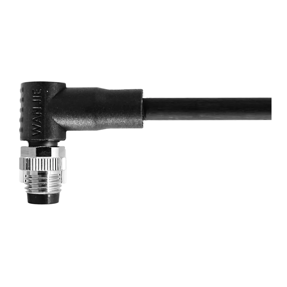 WANJIE Circular Connector M8 Male Molded Cables, Angled