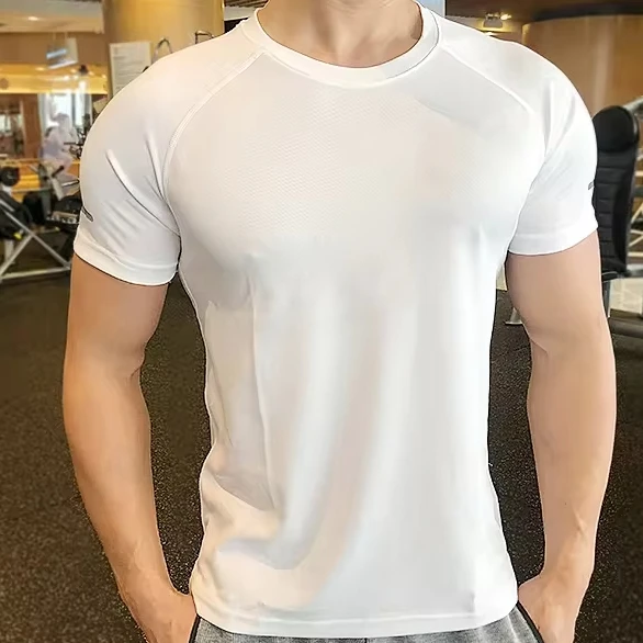 high Quality Cheap Custom Men Activewear T Shirts 100% Polyester T Shirts Gym Elastane Athletic Quick Dry Top Shirts Mens