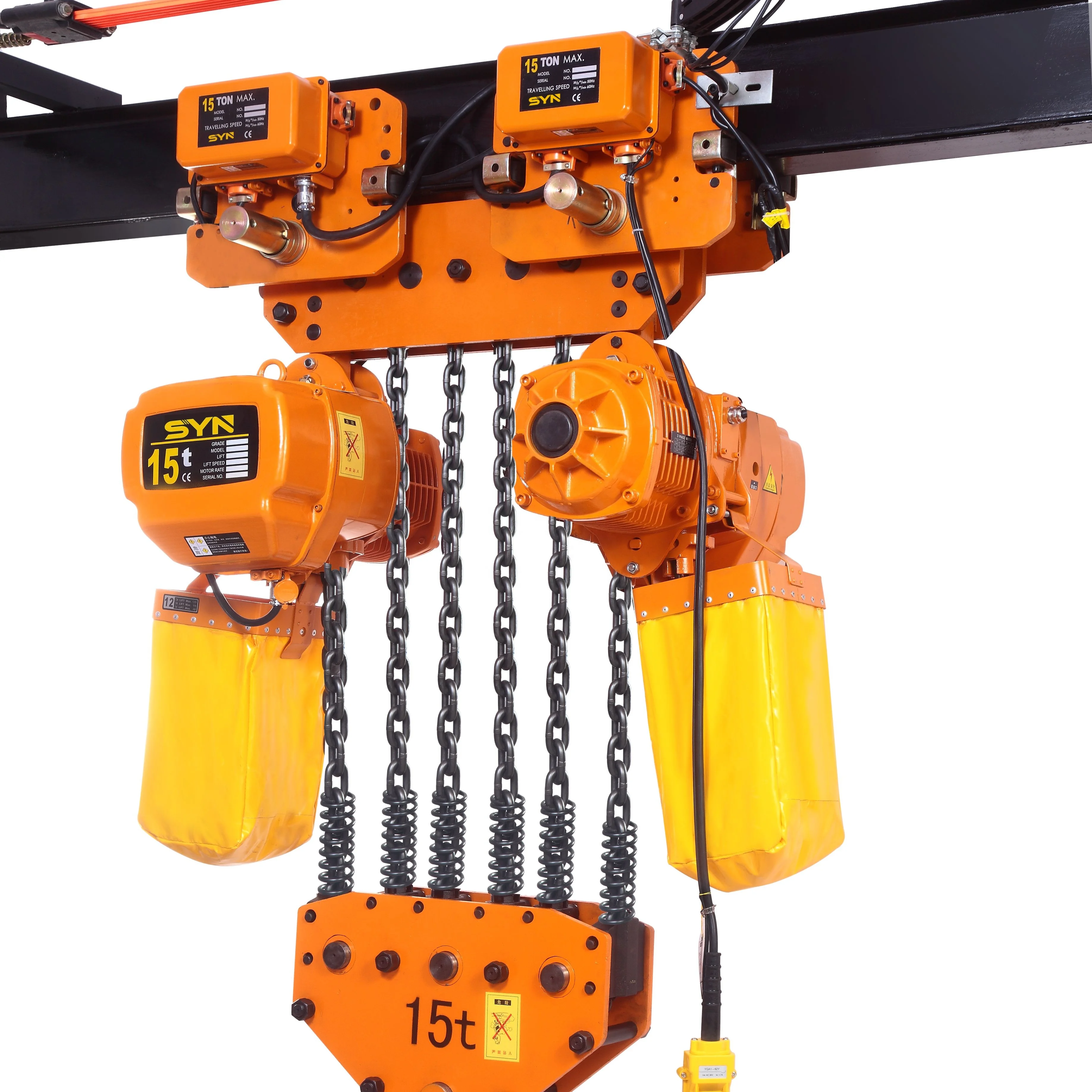 Electric double chains hoist 2 ton hook HHBB Low clearanceloop light duty electric hoist