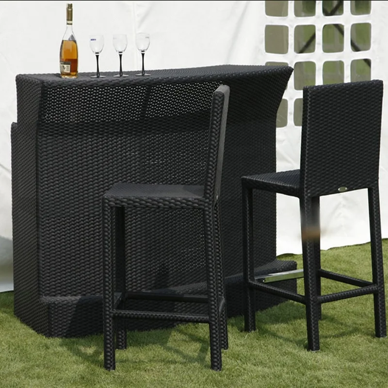Outdoor Outside Round Resin Wicker Polyrattan Bar Counter outdoor bar counter