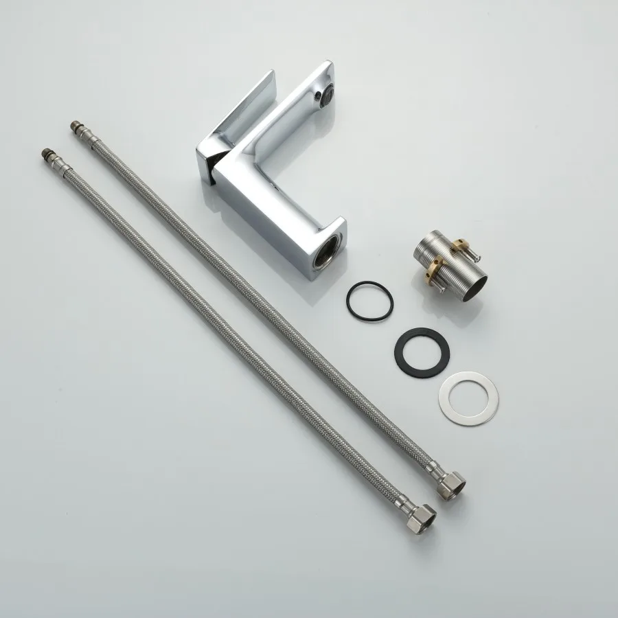 Bathroom Sink Tap Brass Faucet Modern Single Hole Wash Hand Basin Tap One Handle Water Mixer Cold Hot Water Faucet