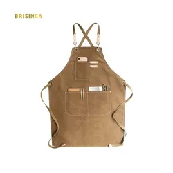 Оптовая продажа фартуки для кафе магазин воск Холст Фартук водонепроницаемый