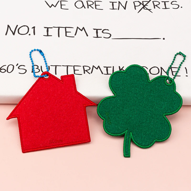 Wholesale Luggage Tag Strap Custom Felt Pendant For Suitcase Backpack Baggage Tag Customized DIY four-leaf clover name tag strap