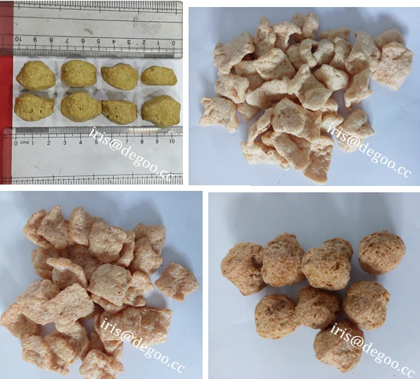 Tvp(Textured vegetable protein)production line in soya which can make minced Chunks Nuggets etc shapes/twin screw extruder DG