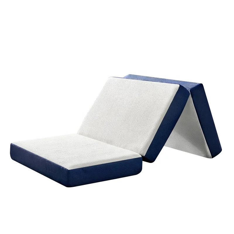 Easy To Carry Vacuum Roll In Box Travel Memory Foam Tri-fold Pad Gel Memory Foam Mattress