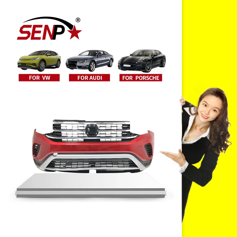 SENP автомобильный бампер для 2020-2023 VW Atlas part & Cross Sport передний бампер 4 датчика Аврора красный #24 3 см 807221