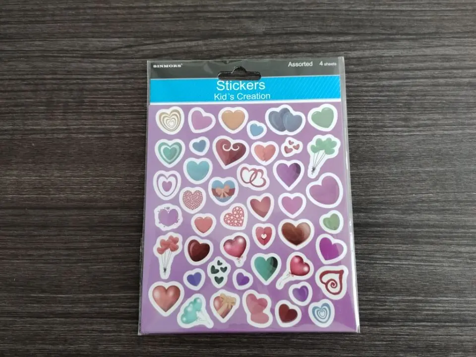Custom Coated Paper Waterproof Vinyl Sticker Advertising Promotion Cartoon Love Heart Balloon Sticker Sheets For Kids Gifts Toys