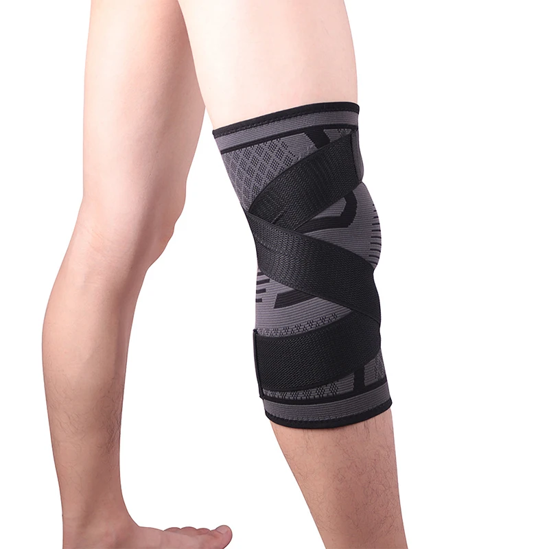 
Hot Selling Amazon Men Sports Compression Sleeve Spring Knee Brace 