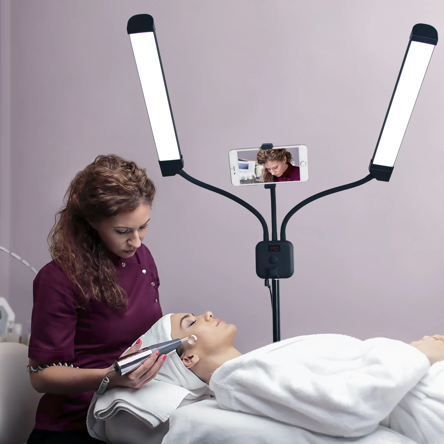 Double Arm Light Eyelash Extension Beauty Lash Lamp For Salon Nail And Tattoo Lamp With Usb Charging Led 2 Arms Fill Light