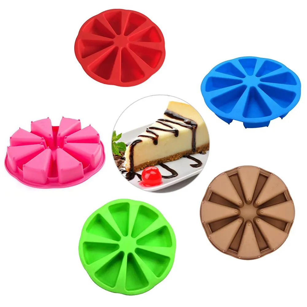Pizza Slices mold 8  Cavity portion silicone baking cake mold pastry Pan manufacturers for custom cake molds