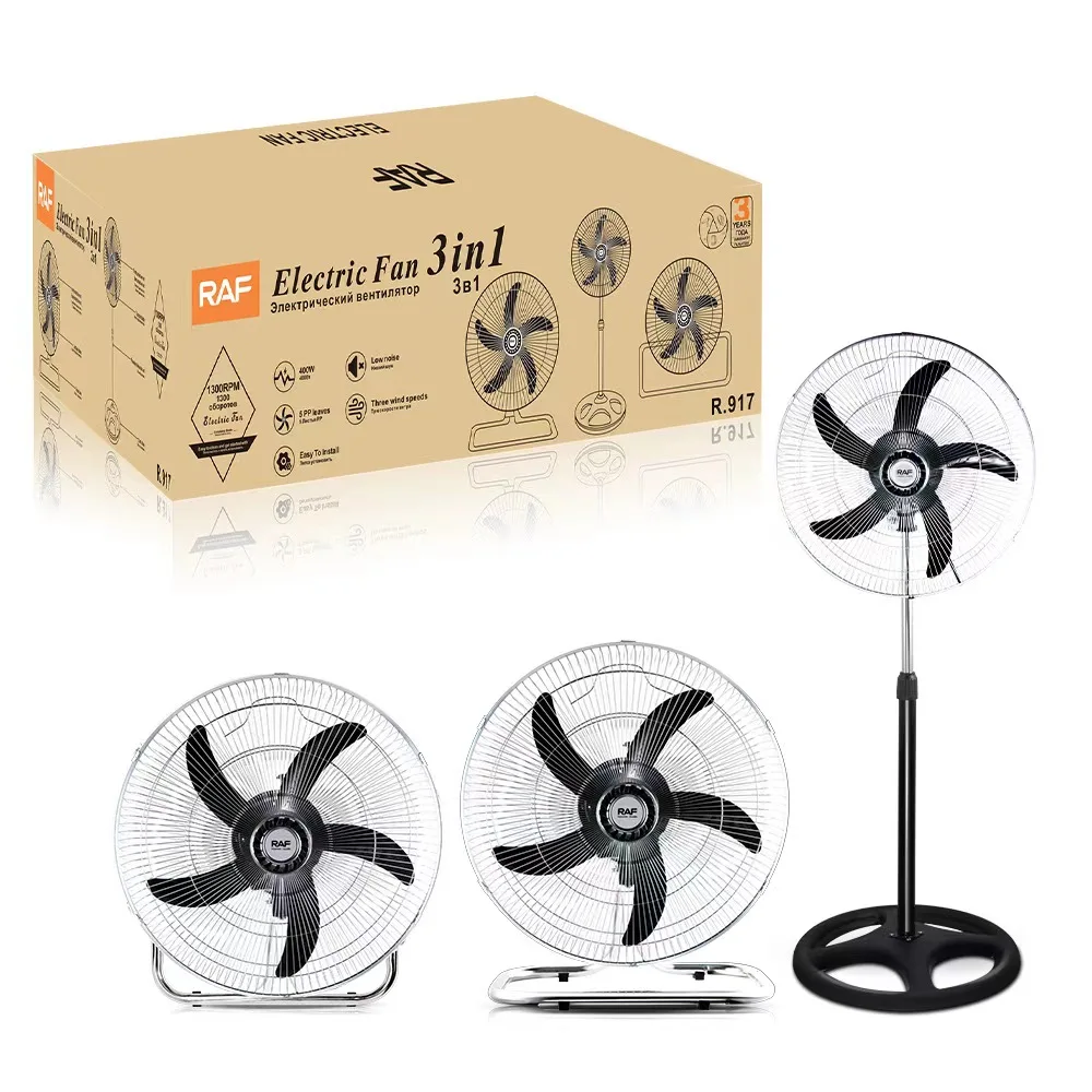 RAF Mini Portable Adjustable Low Noise Easy to Install Electric Standing Pedestal Fan for Table Floor