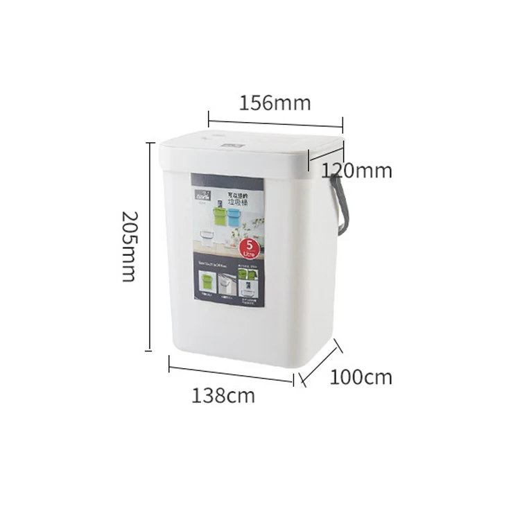 Custom LOGO Kitchen Punch-Free Wall-Mounted Trash Can Bathroom Dust Bin Creative Plastic Garbage Bin with Lid