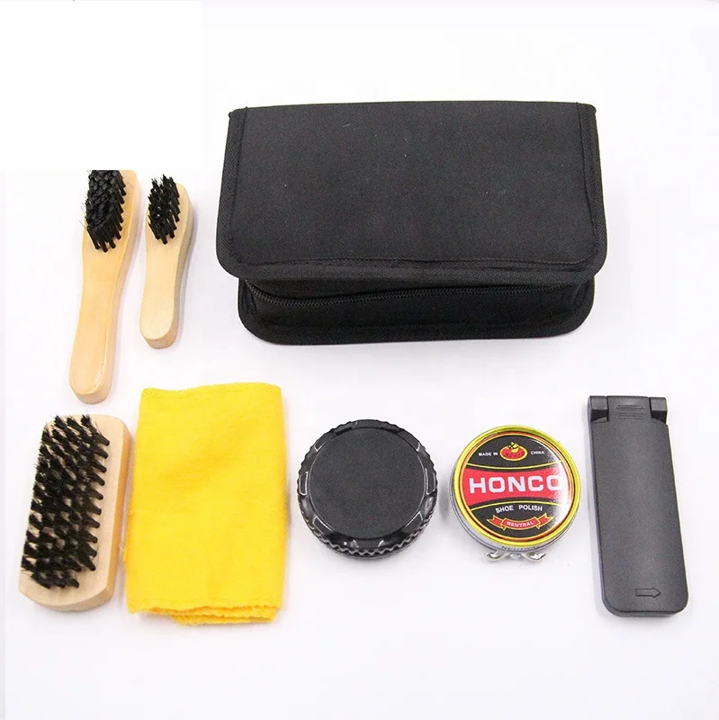 Shoe brush and shoe polish set leather shoe care and maintenance shoehorn kit  iron box