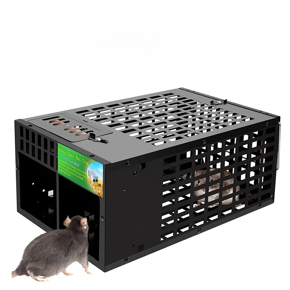 High Quality Double-door Big Mouse Rats Live Trap Cage/Strong Catch Bait/Pest Control