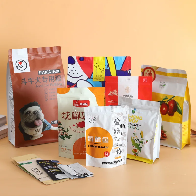 Custom Printed Plastic Flexible Food Packaging Bag Bolsa Standup Doy Pack Ziplock Stand Up Pouch Bags