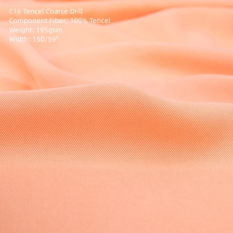 C16 Eco-Friendly 100% Tencel Plain Fabric Medium Weight Sustainable Tencel Lenzing Lyocell Fabric
