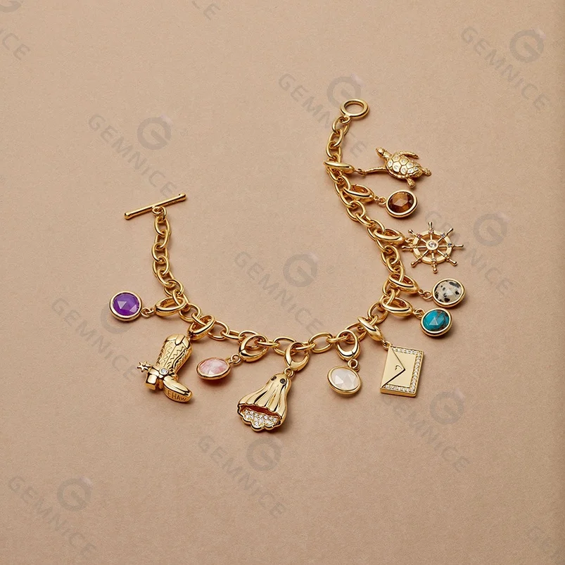Gemnel cute trend gold biography ghost charm mushroom pendent necklace