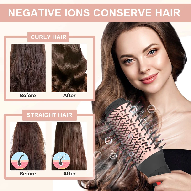 2024 Profesional Hair Dryer and Blow Dryer Brush 4 in 1 110000 Rpm Air Blow Dryer With Negative Ion for Hair Beauty
