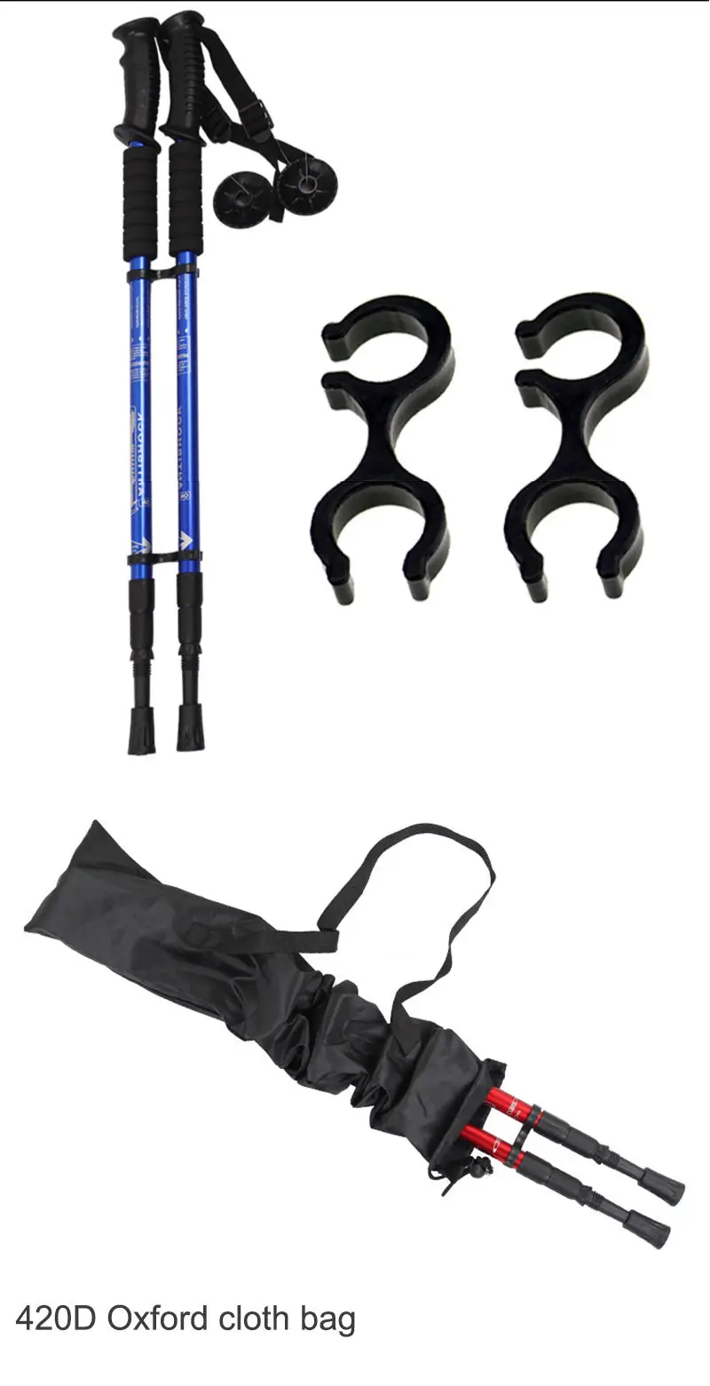 Outdoor Aluminum Walking Sticks Telescoping Foldable Self Defense Hiking Trekking Poles Sticks Hiking Climbing
