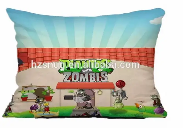 Christmas wholesale travel gift decorative Plants vs Zombies pillow case filling shredded memory foam pillow as christmas gift