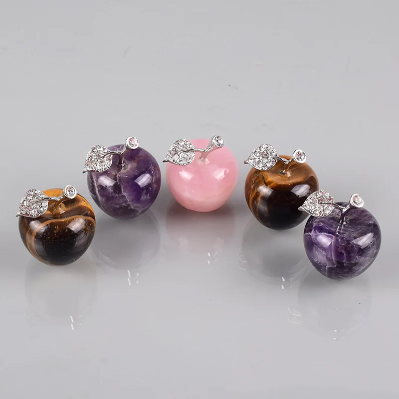 Natural Crystal healing stones Apple for Christmas Decoration