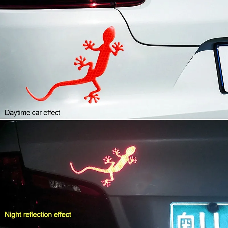 Car Reflective Sticker Safety Warning Mark Cars Auto Exterior Accessories Night Driving Warning Gecko Strip Light Reflector