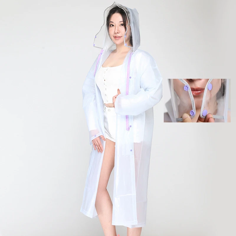 Chin cover 2022 Hot sale hooded waterproof pvc rain poncho raincoat