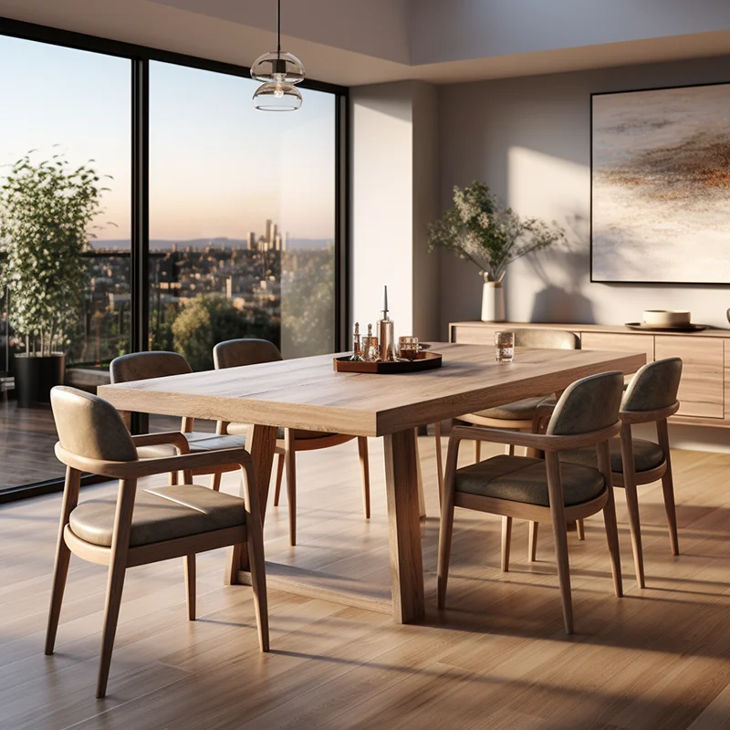 Mrs Woods American Style Dining Room Furniture Solid Wooden Dinning Set With 6 Chairs Dining Table