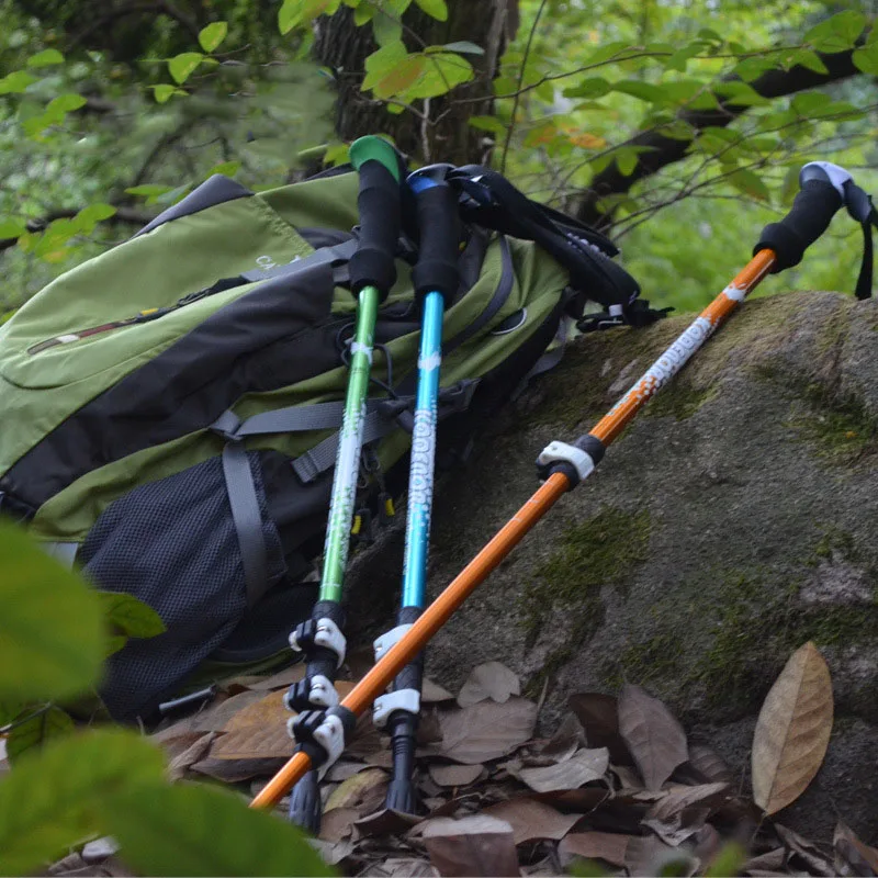 7075 Aviation Aluminum Alloy 3 Sections Telescopic Climbing Trekking Pole For Hiking Men and Women Fashion Walking Stick